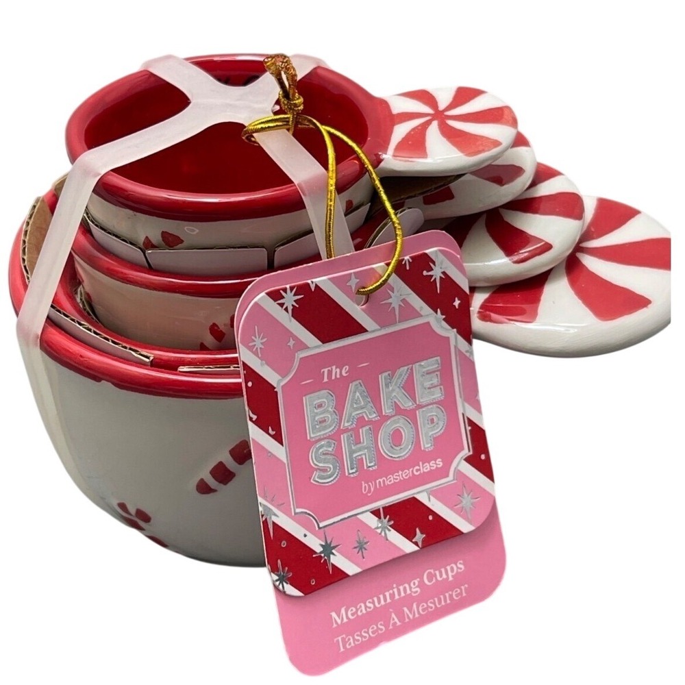 Master Class Peppermint Measuring Cups Set Dolomite Hand Wash Only 1/4 1/3 1/2 1